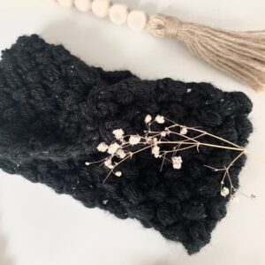 bandeau en tricot noir