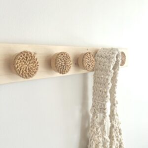 crochet boho en bois et rotin