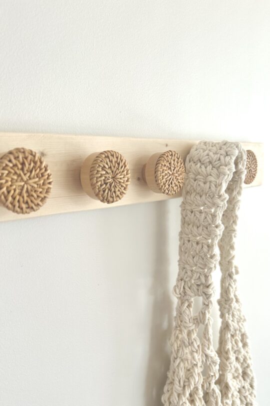 crochet boho en bois et rotin